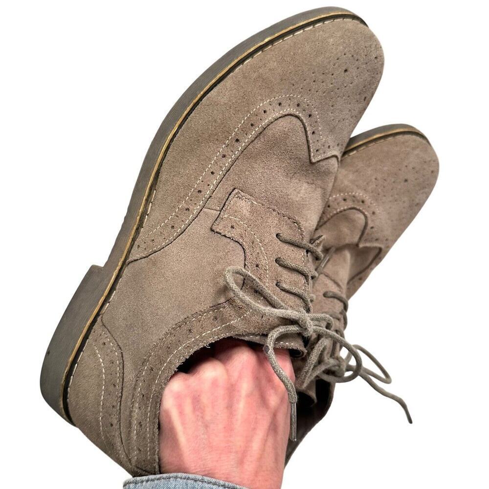 Alpine Swiss Mens Dress Shoes Genuine Suede Wingtip Brogue Oxfords Gray Sz 11 EC - Picture 10 of 16